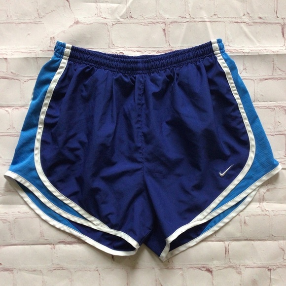 Nike Dri-Fit Blue and White Running Athletic Shorts - Size Small - Picture 1 of 6